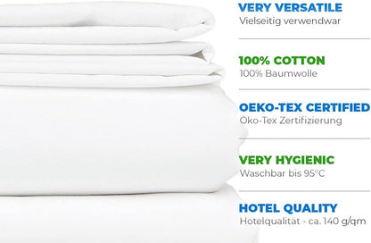 Anab Kuschelige Bettwäsche aus 100% Bio-Baumwolle – Weißes Set mit Reißverschluss, Verschiedene Größen (200x200, 2x Kissenbezüge 80x80)