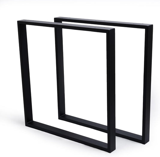 FERRO Tischbeine Metall Schwarz 72 cm – Modernes Tischgestell aus Stahl 2 mm – Tischfüße mit 8 mm Bohrungen & Kunststoffkappen