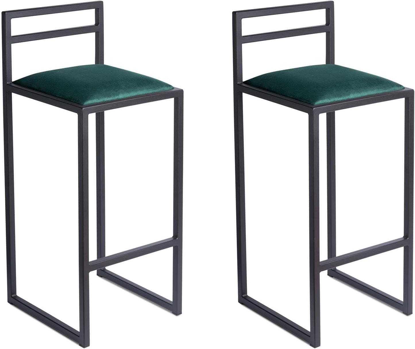FERRO Barhocker – Metall Barstuhl mit Lehne & Polstersitz – Modernes Loft Design