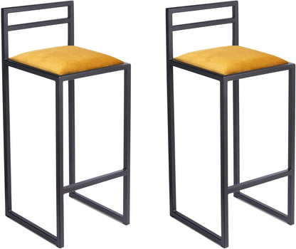 FERRO Barhocker – Metall Barstuhl mit Lehne & Polstersitz – Modernes Loft Design