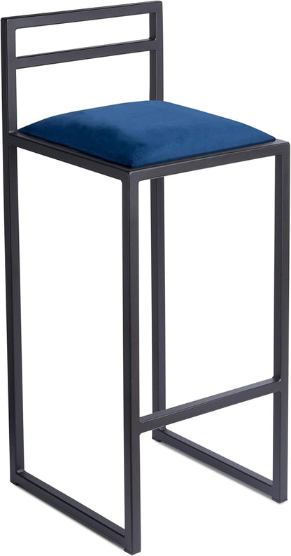 FERRO Barhocker mit Lehne – Metall Barstuhl mit Polstersitz im modernen Loft Design