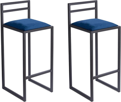 FERRO Barhocker – Metall Barstuhl mit Lehne & Polstersitz – Modernes Loft Design