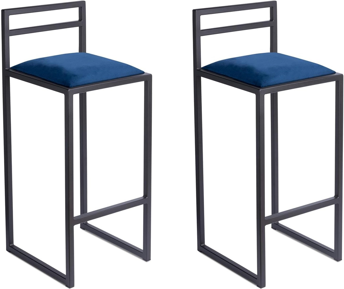 FERRO Barhocker mit Lehne – Metall Barstuhl mit Polstersitz im modernen Loft Design