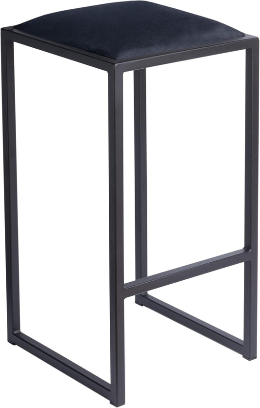 FERRO Barhocker ohne Lehne – Metall Barstuhl mit Polstersitz im Loft Design