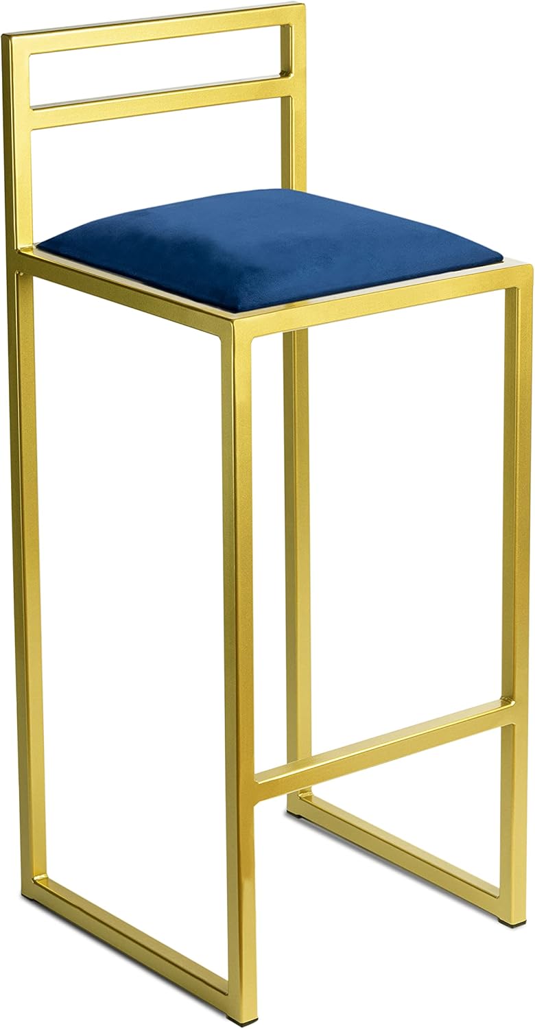 FERRO Barhocker mit Lehne – Metall Barstuhl mit Polstersitz im modernen Loft Design