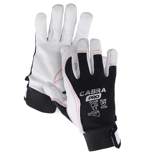 Cabra Pro Arbeitshandschuhe aus Ziegenleder – 1 Paar Schutzhandschuhe mit Lederverstärkung für Damen & Herren – Größe 10 – Ideal für Garten, Werkstatt & Bau