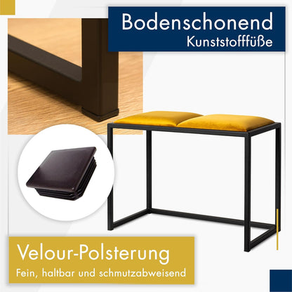 FERRO Sitzbank 64,5 cm – Handgefertigte Flurbank - Loft Design für kleine Garderoben