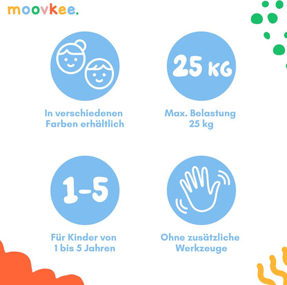 moovkee. 6-in-1 Kinderdreirad mit Schubstange & Sonnendach – Dreirad ab 1 Jahr bis 5 Jahre