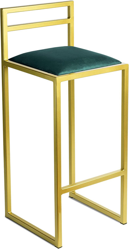 FERRO Barhocker mit Lehne – Metall Barstuhl mit Polstersitz im modernen Loft Design
