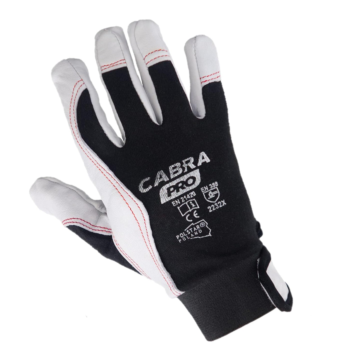 Cabra Pro Arbeitshandschuhe aus Ziegenleder – 1 Paar Schutzhandschuhe mit Lederverstärkung für Damen & Herren – Größe 10 – Ideal für Garten, Werkstatt & Bau