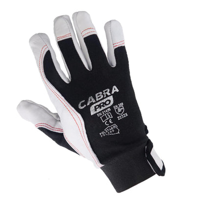 Cabra Pro Arbeitshandschuhe aus Ziegenleder – 1 Paar Schutzhandschuhe mit Lederverstärkung für Damen & Herren – Größe 10 – Ideal für Garten, Werkstatt & Bau