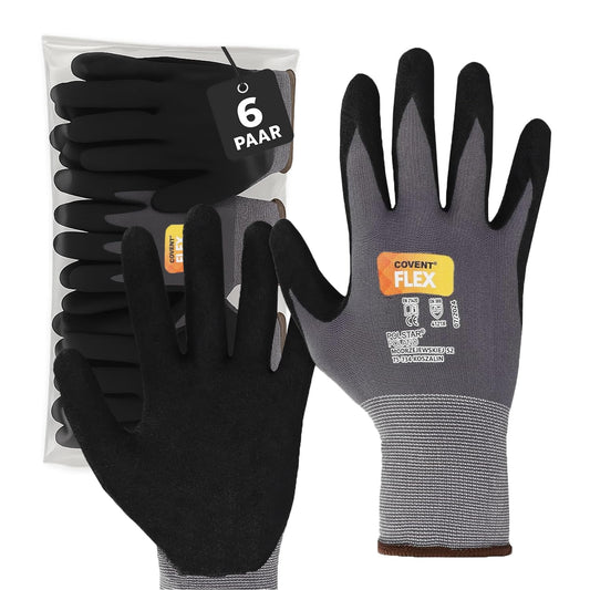 Covent FLEX Arbeitshandschuhe Herren – PU-Montagehandschuhe EN388 – Kategorie II Schutzhandschuhe für Bau, Mechanik & Montage