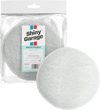 Shiny Garage Weiß Microfaser Applikator - Mikrofasertuch mit Angenehmem Griff für die Auto-Innenraumreinigung