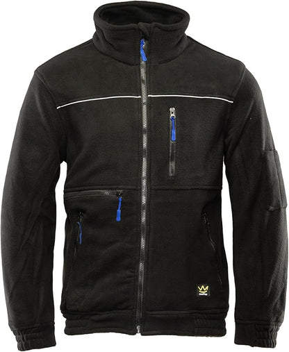 Seven Kings Herren Fleecejacke Arbeit Warm – Robuste Strickfleecejacke mit Taschen & Reißverschluss