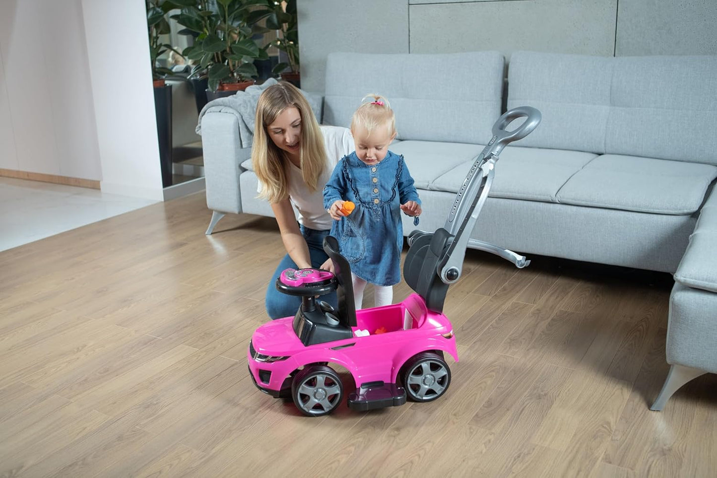 Moovkee Rutschauto ab 1 Jahr – Kinderfahrzeug bis 25kg mit Kippsperre und Gummirädern, Stabil und Sicher, Leise und Schonend für Böden – Für Drinnen und Draußen