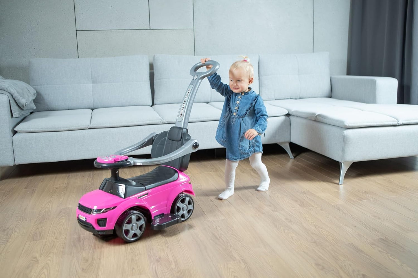 Moovkee Rutschauto ab 1 Jahr – Kinderfahrzeug bis 25kg mit Kippsperre und Gummirädern, Stabil und Sicher, Leise und Schonend für Böden – Für Drinnen und Draußen