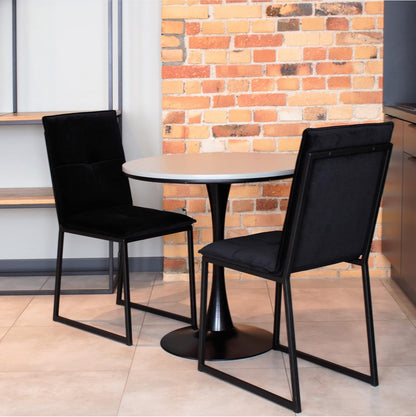 Ferro Esszimmerstuhl „Milton“ – Stahlstuhl mit wasserabweisendem Bezug – pflegeleichter Küchenstuhl mit hydrophober Beschichtung