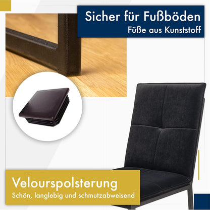 Ferro Esszimmerstuhl „Milton“ – Stahlstuhl mit wasserabweisendem Bezug – pflegeleichter Küchenstuhl mit hydrophober Beschichtung