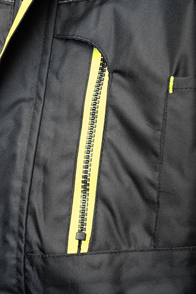 Winter Arbeitsjacke Herren wasserdicht & warm gefüttert – reflektierende Warnschutzjacke mit Kapuze für Baustelle, Lager & Arbeit