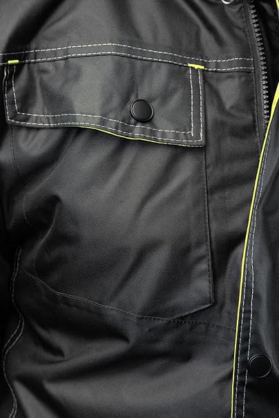 Winter Arbeitsjacke Herren wasserdicht & warm gefüttert – reflektierende Warnschutzjacke mit Kapuze für Baustelle, Lager & Arbeit