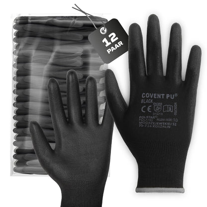 Covent PU Arbeitshandschuhe für Herren – Montagehandschuhe EN388 3141X – Abriebfeste Bauhandschuhe für Werkstatt, Lager und Mechanik