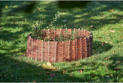Pineea Beeteinfassung aus Weide – Wetterfeste Beetbegrenzung Weidenzaun 5er Set zum Einstecken