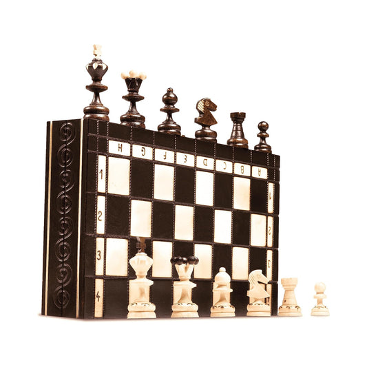PINEEA Schachbrett Holz - Handgemachtes Schach Brett - Klappbares Chess Board Set